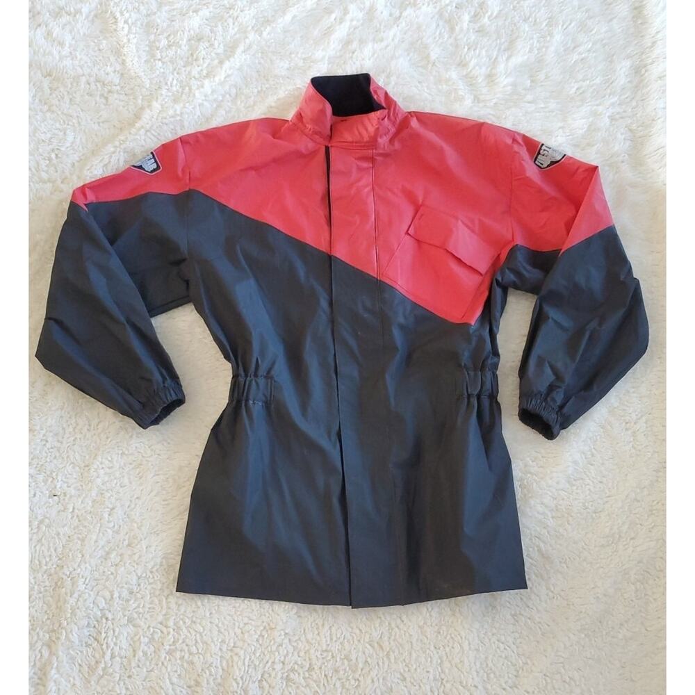 Vintage 1997 First Gear Motorcycle Rain Jacket UNISEX Size Medium Red Black
